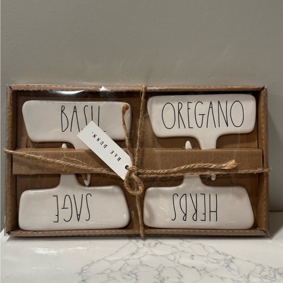 Rae Dunn White Herb Label Set - Picture 1 of 6